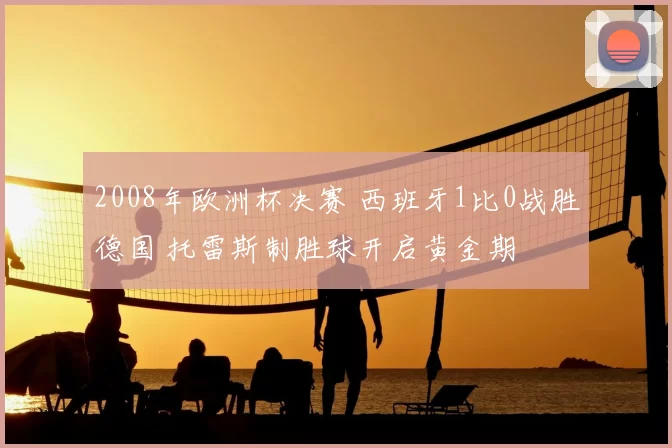 2008年欧洲杯决赛 西班牙1比0战胜德国 托雷斯制胜球开启黄金期